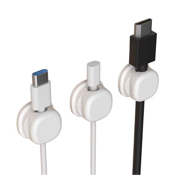 lixuesong 3Pcs Cord Clips with Strong Adhesive Cable Holders for Desk Car Wall Home Office Cable Management Video Cord Holder
