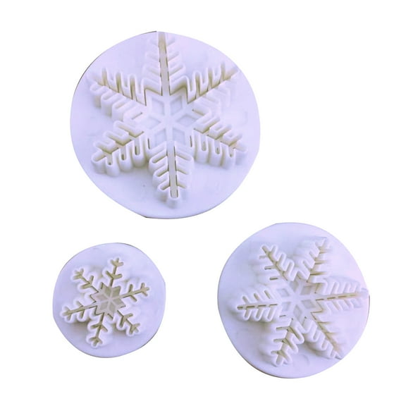 lixuesong 3pcs Snowflake Baking Mold Kitchen Biscuit Plunger Stamp Die Fondant Cake Decorating Tools