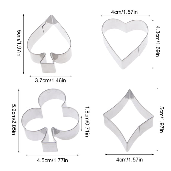 lixuesong 4 Pcs Stainless Steel Cake Biscuit Cutting Molds