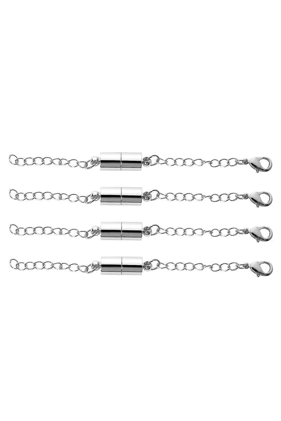 4 Pieces Pack Adjustable Chain Extender Set for Jewelry Making Gold/Silver Convenient Magnetic Clasp Extension Chain