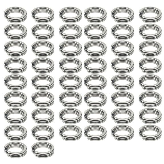 lixuesong 50Pcs Fishing Split Rings Stainless Steel Fishing Tackle Rings Chain Fishing Lures Connector Double Circles Split Rings
