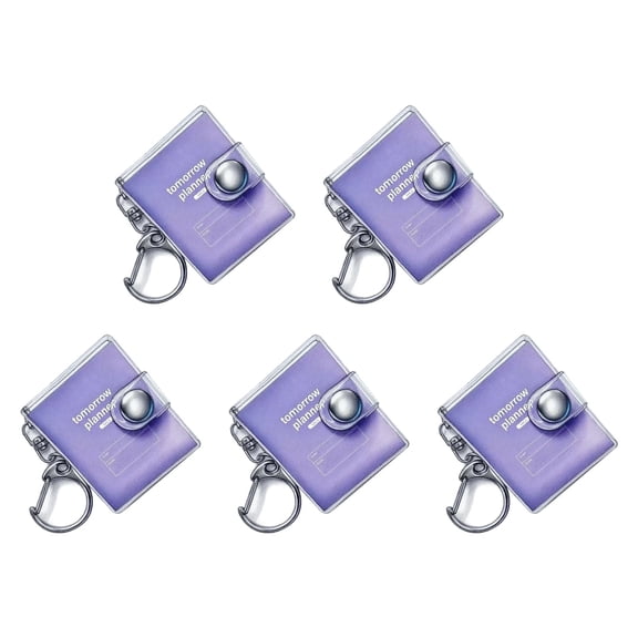 lixuesong 5Pcs Miniature Notebook With Keyring Tiny PVC Notebook Small Memobook Keychain Refillable Journal For Backpacks Charm