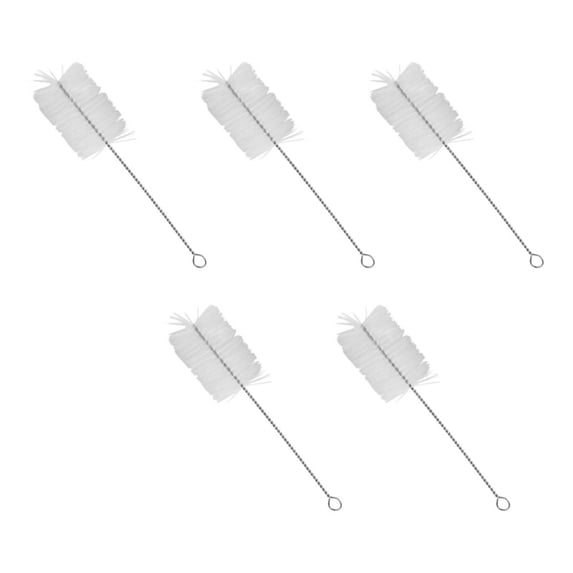 lixuesong 5Pieces Small Diameter Flexible Nylon Brushes Suitable For Efficient Bottles & Cups With Stainless Long Handle