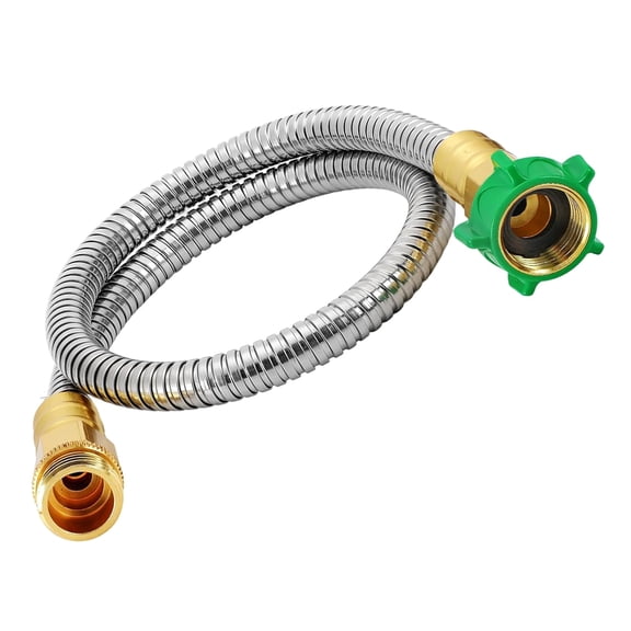lixuesong 5ft Stainless Steel Garden Leader Hose Female to Male Leader Hoses Leakproof Flexible Water Hose Water Pipe Connection