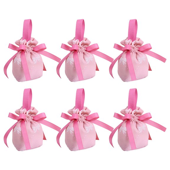 lixuesong 6PCS Wedding Candy Bags Wedding Candy Boxes Ribbon Bow Pouches Box Creative Candy Packaging Bag