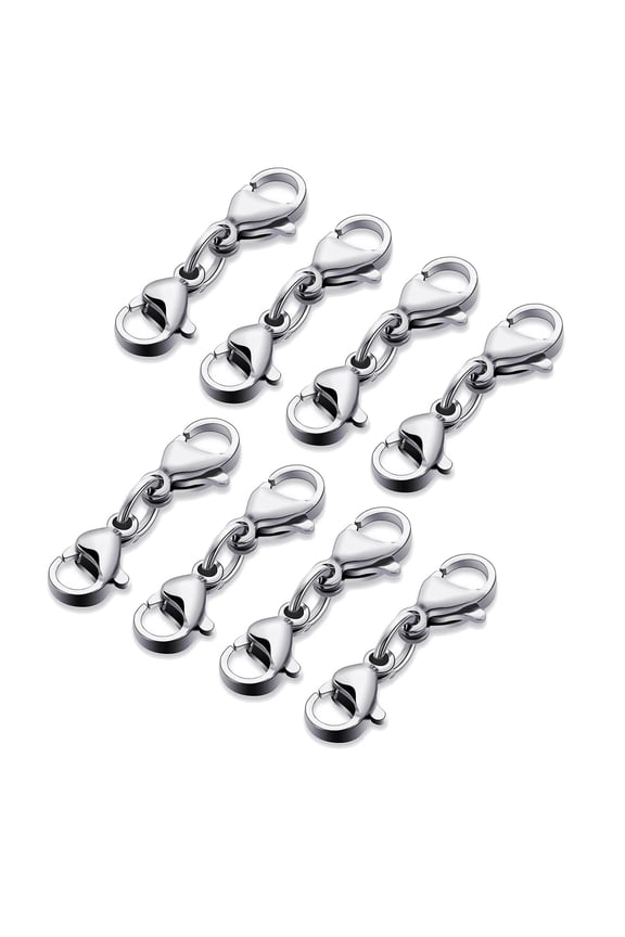8 Pcs Double End Lobster Clasp Necklace Shortener Clasp Bracelet Extension Clasp Chain Extender Double Claw Connector
