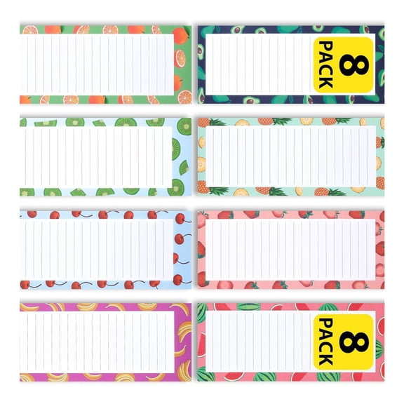 lixuesong 8 Pcs Magnetic Memo Pad Magnetic Notepads Refrigerator Sticky Note Writing Pad for Grocery List Shopping List