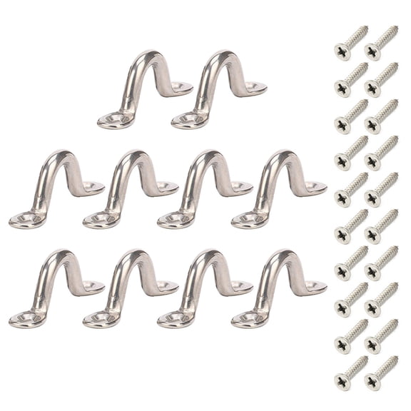 lixuesong 8pcs/10pcs Marine Top Pad Eye Tie Down Stainless Eye Straps Kayak Deck Loop for Kayak Rigging Tie Down Anchors Point
