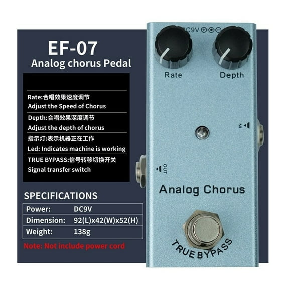 lixuesong 9V Electric Guitar Effect Pedal With 10 Sound Options Small Guitar Effects Pedals for Concert Stage Practice Live Studio