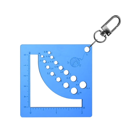 lixuesong Acrylics Knitting Gauge Ruler with Keychain Clip Knitting Needle Gauge Square Knitting Tool for Yarns Measuring Tool