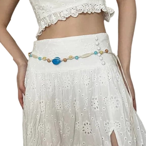 lixuesong Adjustable Braided Waist Rope with Beaded Design Waist Jewelry for Dresses and Skirts Wax Rope Accessory