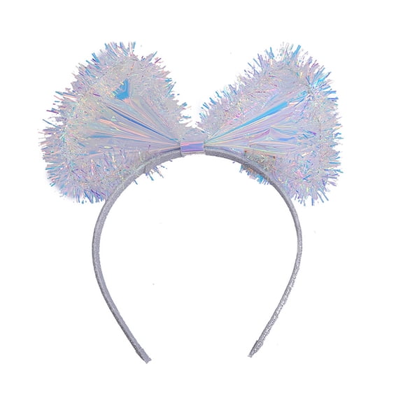 lixuesong Adult Teen Tinsel Colorful Film Bowknot Shape Headband Festival Hair Hoop for Party Performances Gras Headpiece