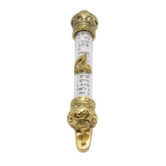 lixuesong Bible Crowns Scroll Door Mezuza Home Mezuzah Front Decor Gifts Women Wedding Metal Case Side