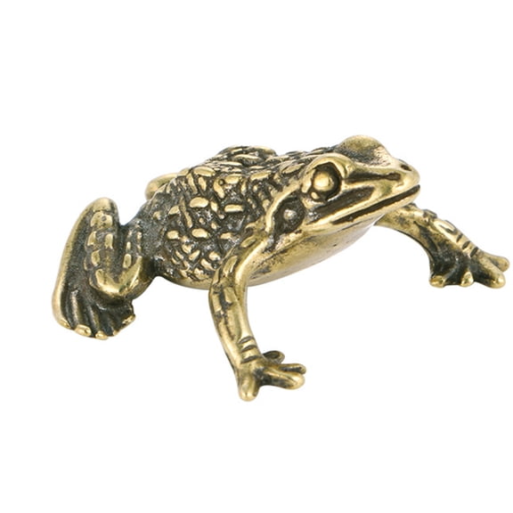 lixuesong Brass Frog Figurines Frog Statues Shelf Decors Accent Animal Decorative Objects Tabletop Centerpieces Home Decoratio