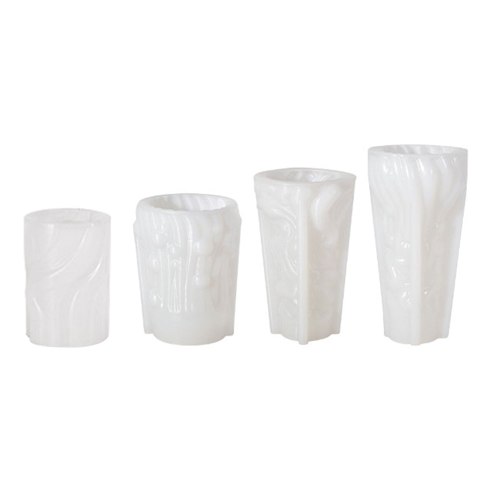 lixuesong Carved Cylinder Candle Mold for Candle Gypsum Ornaments Christmas Home Decor, Epoxy Resin Casting Silicone Mold