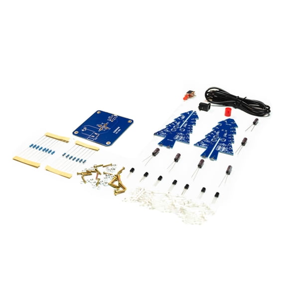 lixuesong Christmas Tree Led Circuit LED Soldering Practice Electronic Science Assembly Flashing LED