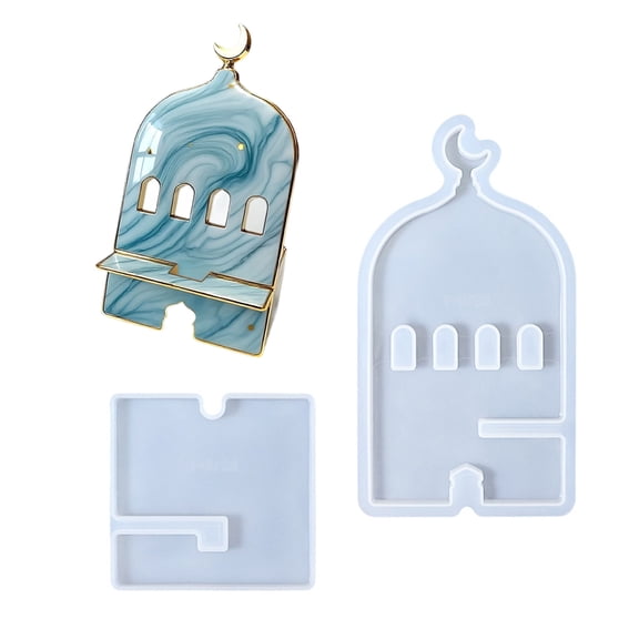 lixuesong Craft Customizable Phone Stand Silicone Mold with Charging Hole and Decorative Insertion Features