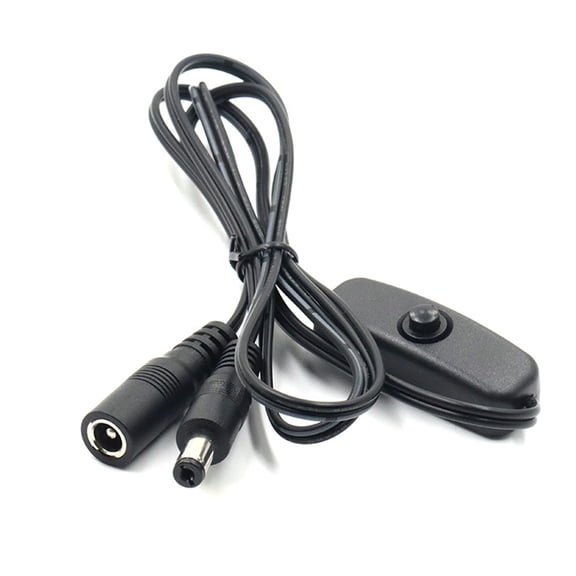 lixuesong DC5.5x2.1mm Male to Female Power Cables with Switches for LED Strips CCTV Cameras Not Soldering Required