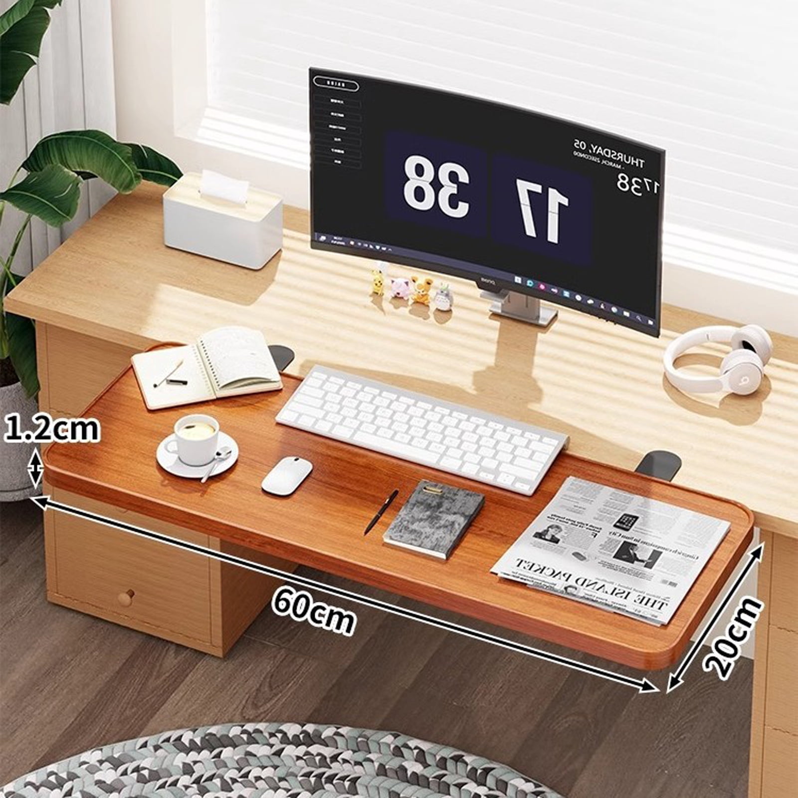 lixuesong Desk Extender Tray Wrist 90° Foldable Computer Arm Rest ...
