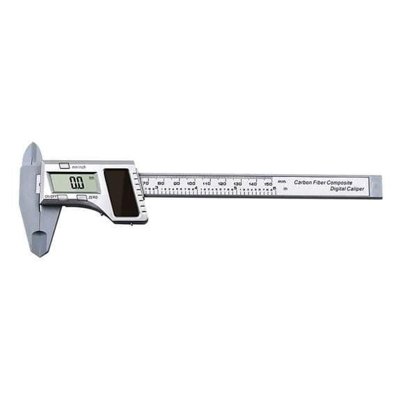 lixuesong Digital Caliper with Solar 0-150mm / 0-6" Metric Inch Conversion Depth Gauge Measuring Tools LCD Display Screen