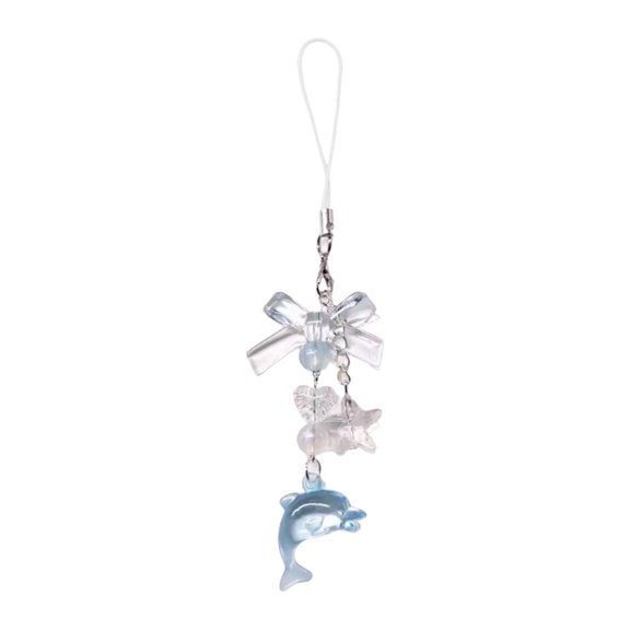 lixuesong Dolphin and Star Charm Phone Chain Accessory Keyring Keychain Acrylic Mobile Pendant for Bags and Keys