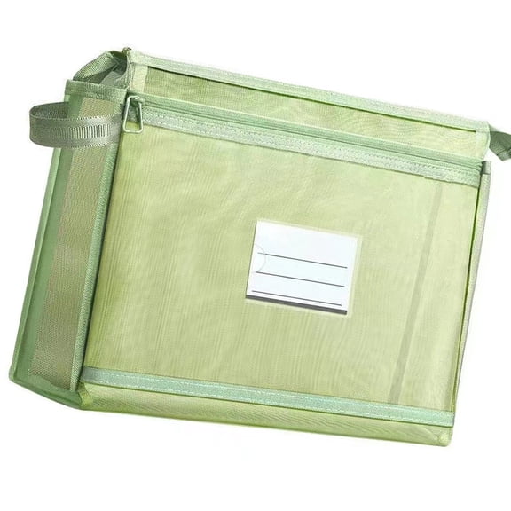 lixuesong Double Layered File Bag Document Organiser with Clear Label Window Book Carrying Case Document Folder with Handle