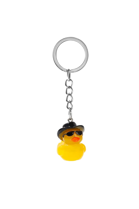 Duck Keychain with Hat Handmade Yellow Duck Pendant Keychain/Earrings Eye catching Pendant for Women and Kids