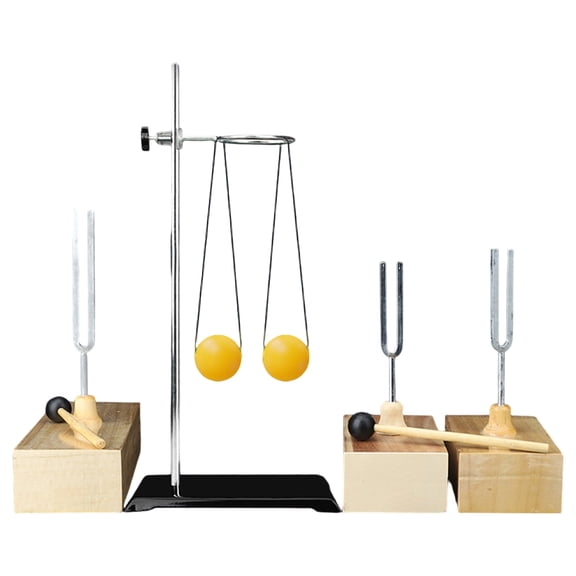 lixuesong Educational Resonance Tuning Fork Set Featuring Double 440Hz Forks and Accessories for Sound Physics Studies Education