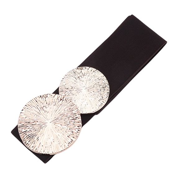 lixuesong Elastic Waist Belt 6cm Wide Fashionable Buckle Decor Sash Adjustable Stretchy Belt for Women Dresses Jeans Trousers