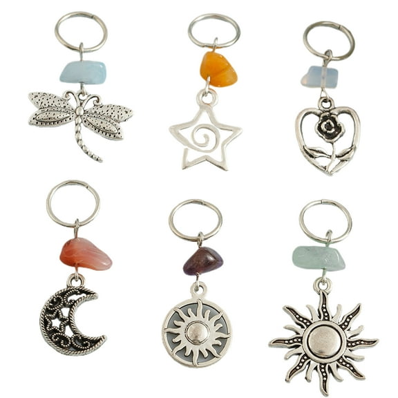 lixuesong Ethnic Hair Clips Dreadlock Hair Rings Hair Jewelry for Braiding Hair Styling Clips Hair Charm Decorations 6PCS