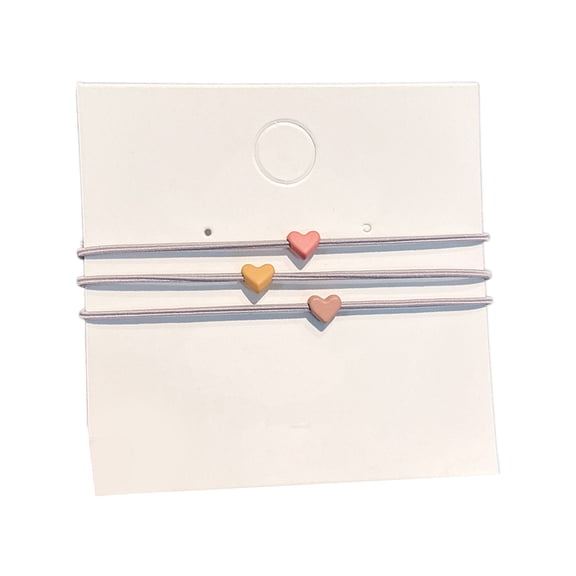 lixuesong Frosted Love Heart Hair Bands for Kids Women Hair Rope Little Girl Sweet Hairband Hair Ties Braid Ponytail Holder 3PCS