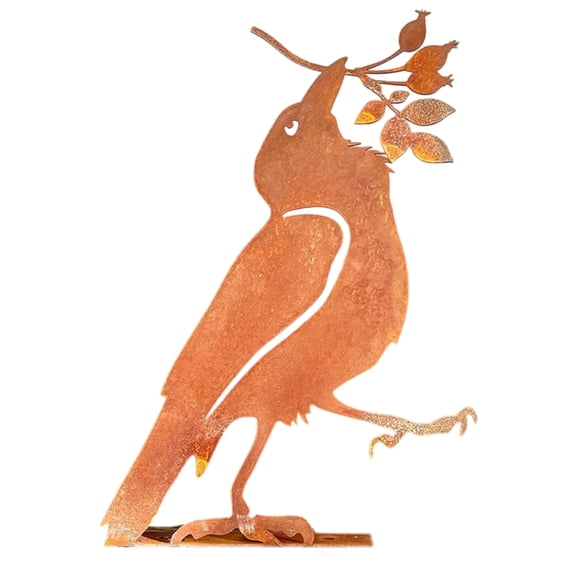 lixuesong Garden Bird Statue Handmade Metal Art Decoration With Aged Finish For Patios Balconies Or Backyard