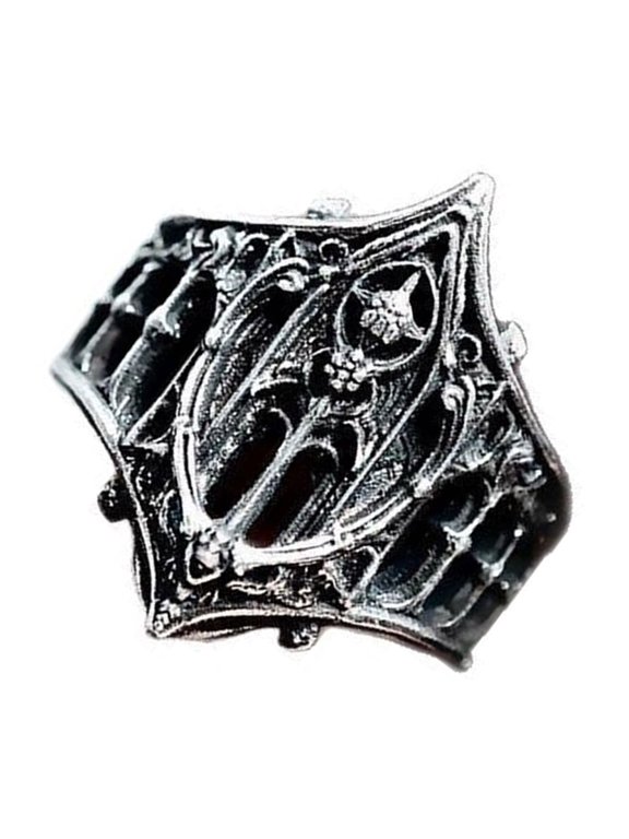 Gothic Vintage Rings Medieval Castles Design Elegant Jewelry For Women Men Unisex Kirsite Sturdy Comfort Fit