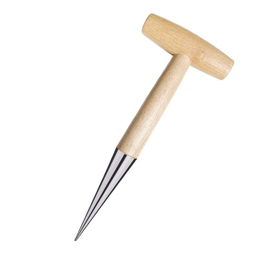 lixuesong Hand Dibber, Stainless Steel Sow Dibbler with Wood Handle, Garden Hole Puncher Dibbler Tool for Planting Seeding