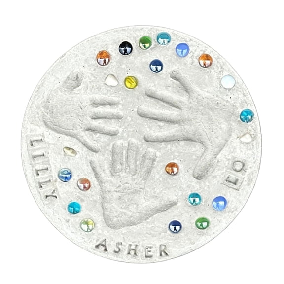 lixuesong Handmade Handprint Stepping Stone Set Handmade Gypsum Ornament For And Adults Craft Project And Home Decoration