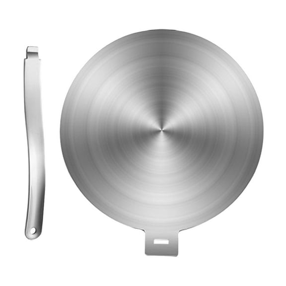 lixuesong Heat Conducting Tool Stainless Steel Induction Adapter Plate with Removable Handle Cookware Heat Distributor Disc