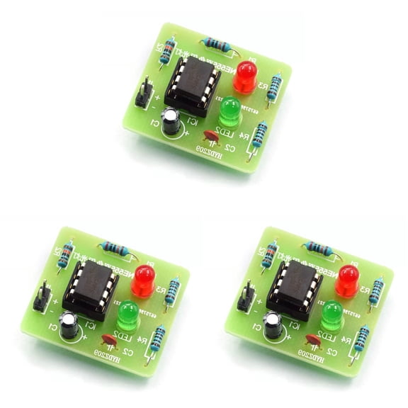 lixuesong High Precise Block 5.08mm Spacing NE555 Flashing Light Stable Durability Electronic Compon