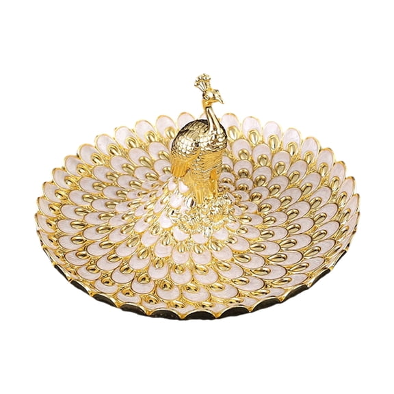 lixuesong Intricate Peacocks Fruit Tray Elegant Metal Home Decoration With Large Capacity For Dining Table Decoration