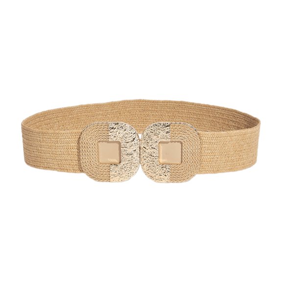 lixuesong Lady Waist Belt Gold Buckle Decors Braided Belt for Banquets Dress Women Beach Getaways Waist Belt