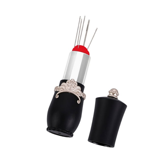 lixuesong Lipstick Shape Pin Cushion Sewing Needle Storage Case Sewing Pin Holder for Quilting Pin Needle Sewing Accessories