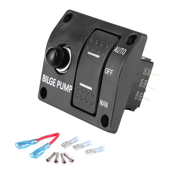 lixuesong Marine Bilge Pumps Switches Panel 3 Way Switches Panel Automatic Pumps Switches Manual Bilge Control Panel Simple to Ope