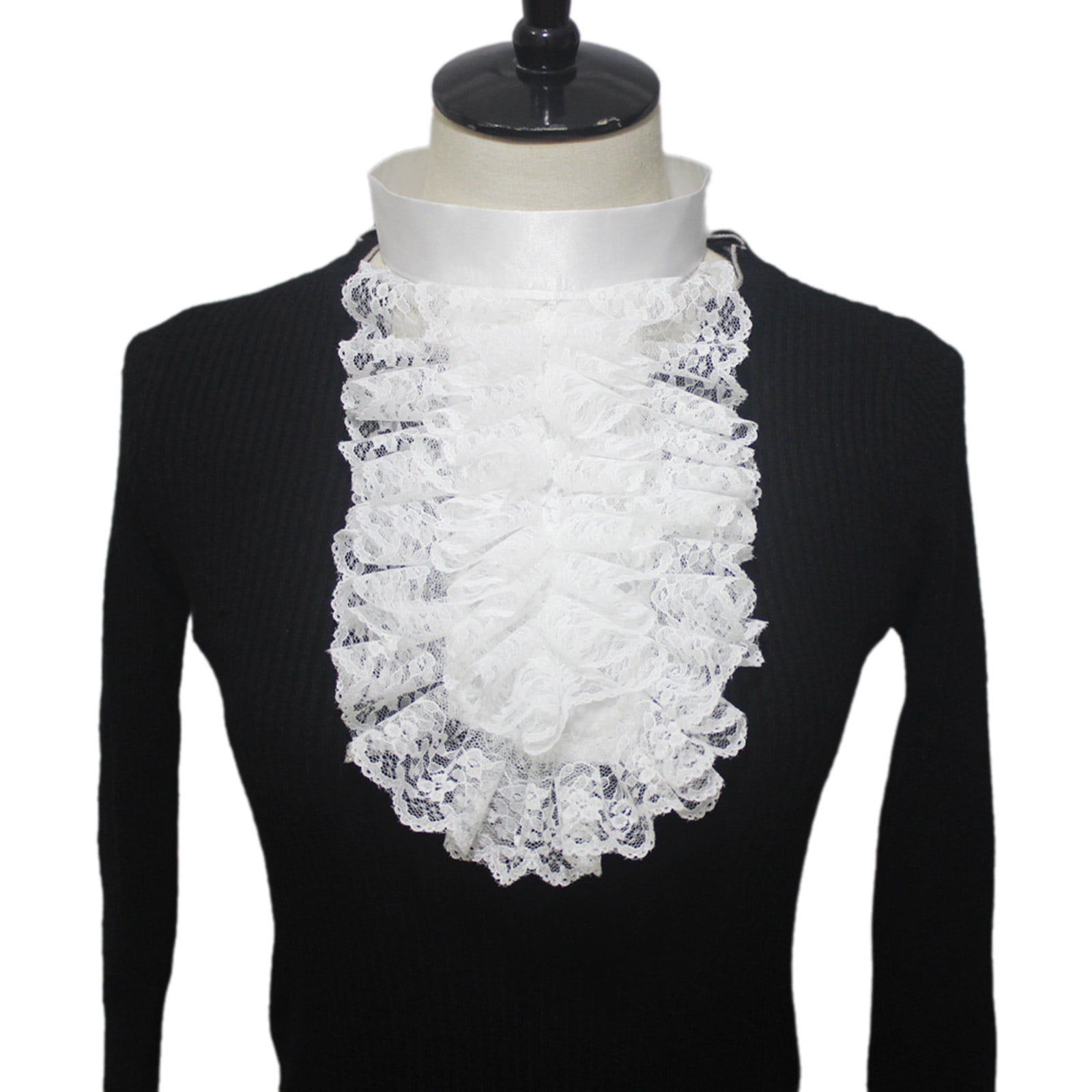 lixuesong Medieval Colonial Jabot Necktie Victorians Ruffle Lace Shirt ...