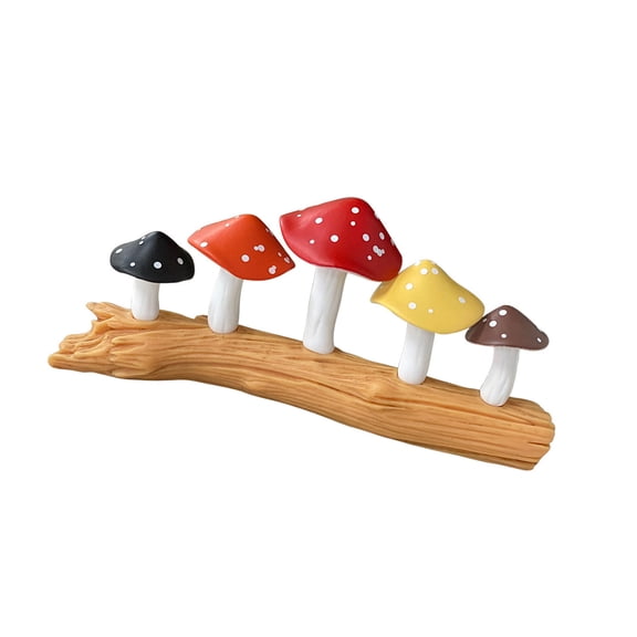 lixuesong Miniature Resins Mushrooms on Tree Stump Figurine for Creative Homes Decors and Garden Landscape Decorative Ornament