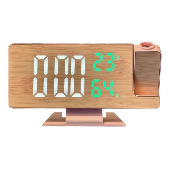 lixuesong Modern LED Large Screen Digital Clock with Rotating Projection Alarm Setting And Room Temperature Humidity Tracking