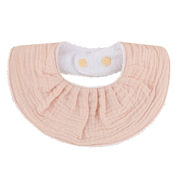 lixuesong Muslin Collar Decoration Absorbent Baby Bib Saliva Towel Solid Color Feeding Burp Cloth Adjustable Button Bandana