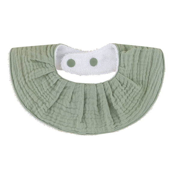 lixuesong Muslin Collar Decoration Absorbent Baby Bib Saliva Towel Solid Color Feeding Burp Cloth Adjustable Button Bandana