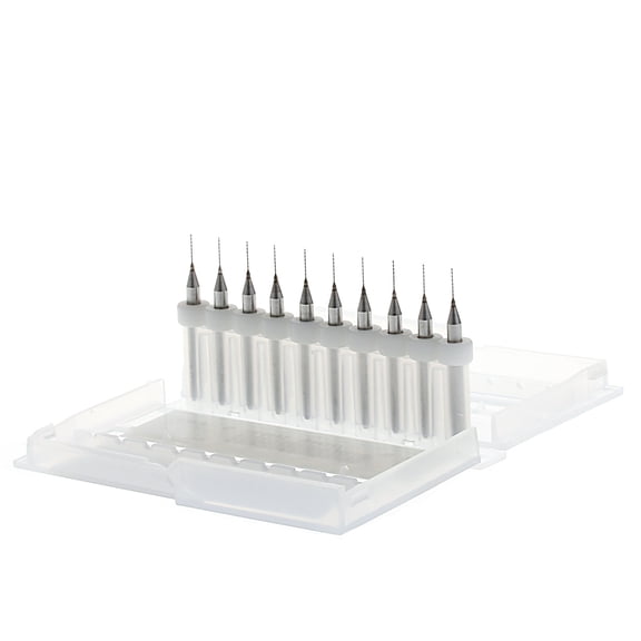 lixuesong New 10Pc 0.4mm Tip 1/8" Shank Flute PCB Drill Bits