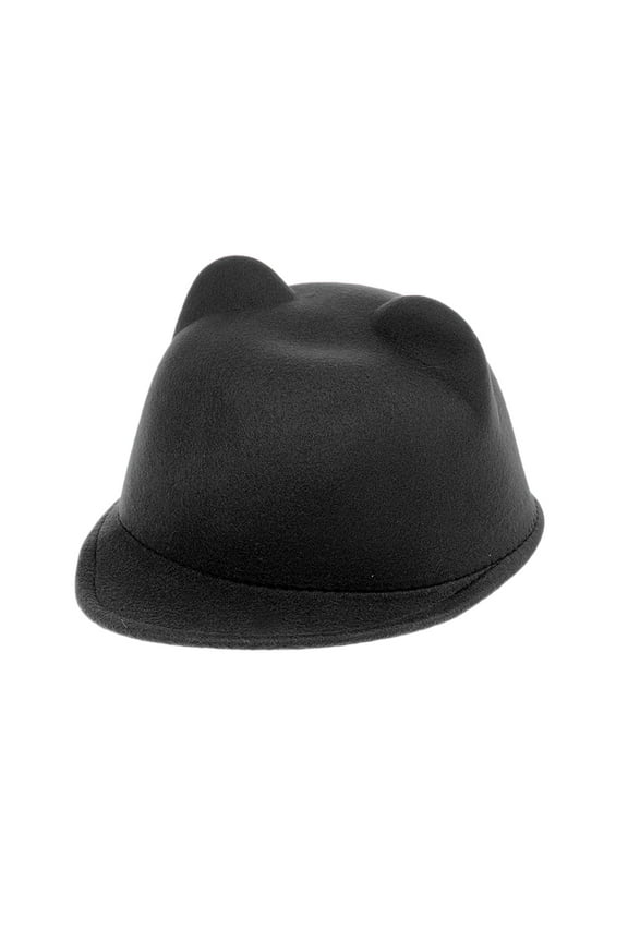New Winter Women Girl Wool Derby Devil Hat for Cat Ears Bowler Cap