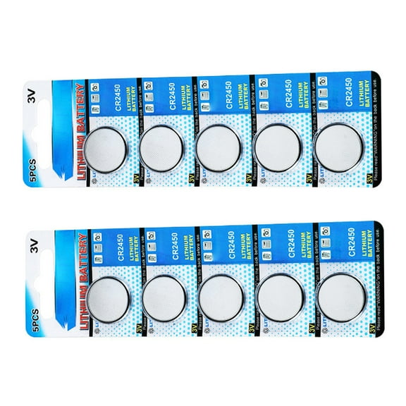 lixuesong Pack Of 10pc/5pc CR2450 3V Lithium Coin Cell Batteries, High Capacity 550mAh CR2450 Batteries for Digital Devices