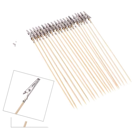 lixuesong Pack Of 20 Wood and Metal Painting Stand Alligators Clip Model Painting Clip and Stand for Crafting and Decorating